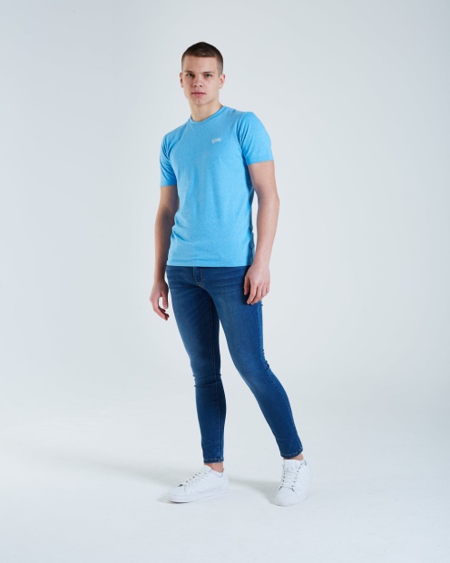 Diesel UK Basic Matt O Neck Tee Bonnie Blue Pink