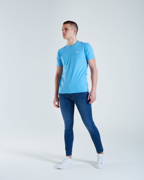 Diesel UK Basic Matt O Neck Tee Bonnie Blue Pink