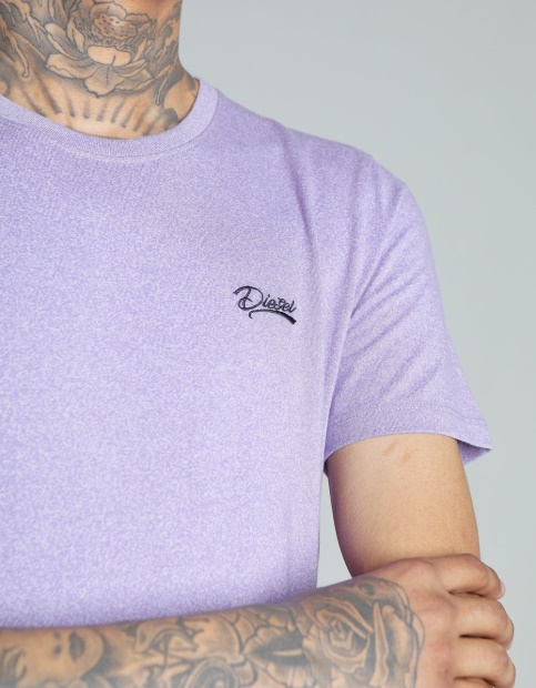 Diesel UK Basic Matt O Neck Tee Violet Haze Red