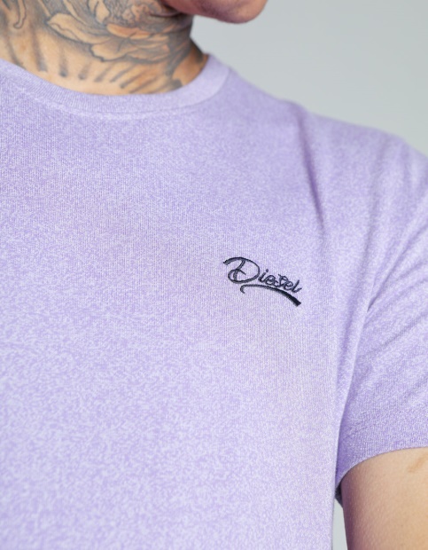 Diesel UK Basic Matt O Neck Tee Violet Haze Red