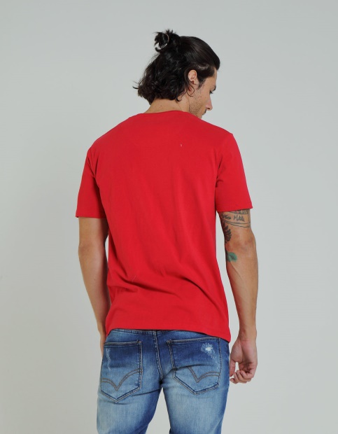 Basic Scott V Neck Barbados Cherry Diesel UK Blue