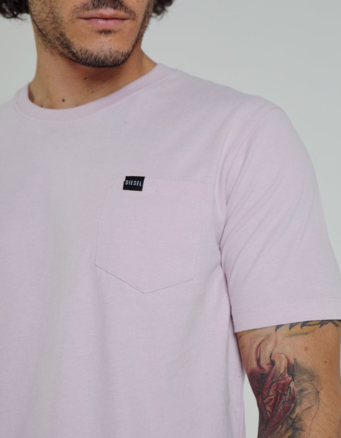 Diesel UK Basic Brett Pocket Tee Winsome Orchid White
