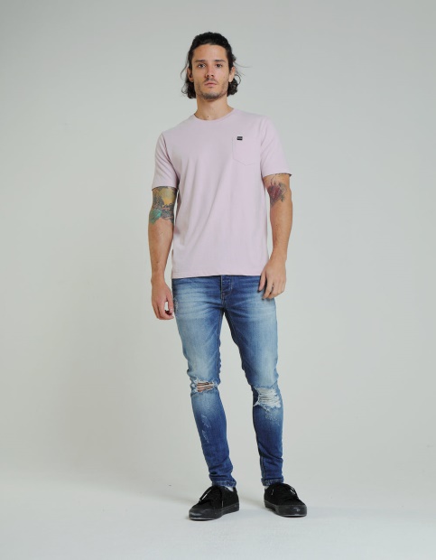 Diesel UK Basic Brett Pocket Tee Winsome Orchid White