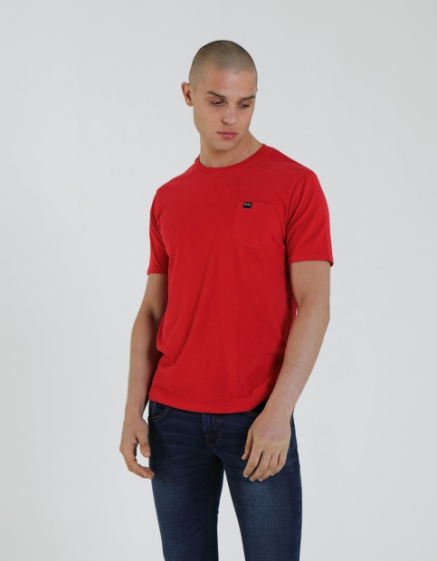 Pink Basic Brett Pocket Tee Barbados Cherry Diesel UK