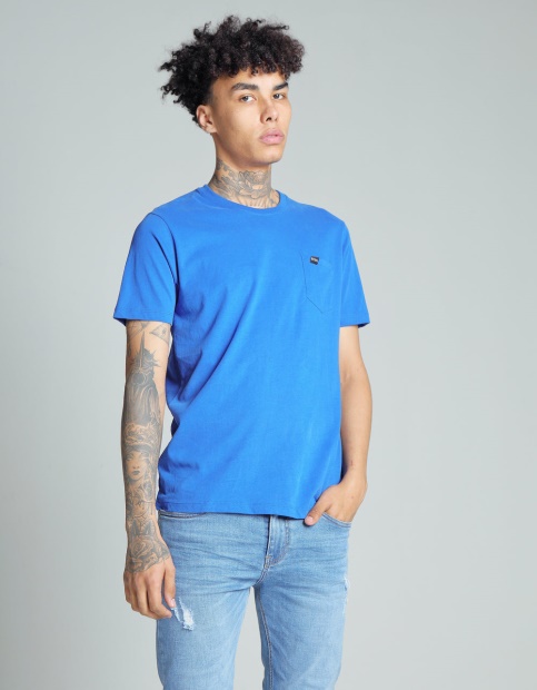 Diesel UK Basic Brett Pocket Tee Riviera Blue Red