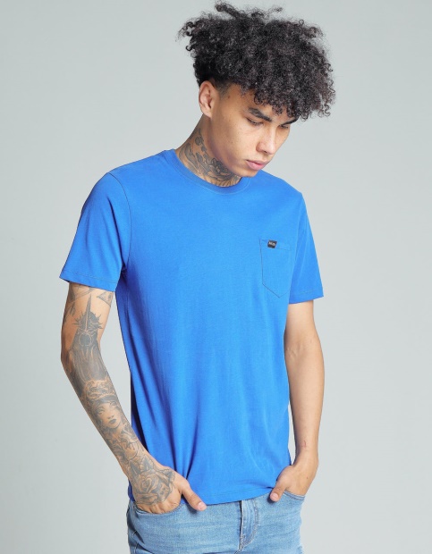 Diesel UK Basic Brett Pocket Tee Riviera Blue Red