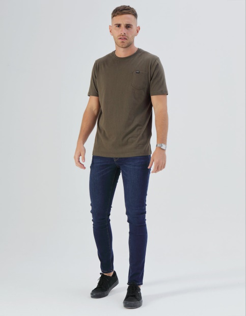 Basic Brett Pocket Tee Olive Night Diesel UK Pink