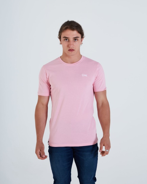 Blue Basic Scott O Neck Tee Cameo Pink Diesel UK