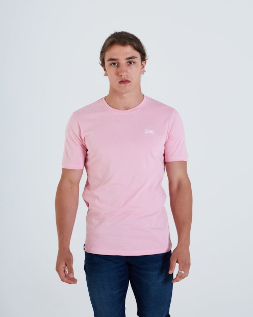 Blue Basic Scott O Neck Tee Cameo Pink Diesel UK