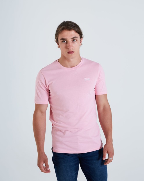 Blue Basic Scott O Neck Tee Cameo Pink Diesel UK