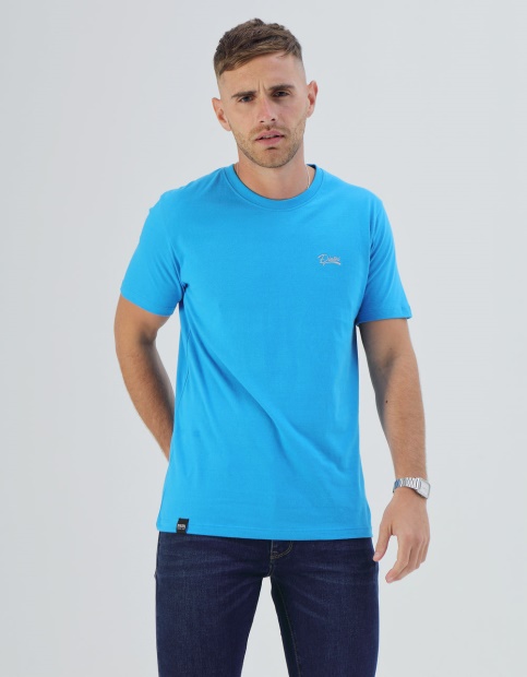 Diesel UK Basic Scott O Neck Tee Blue Aster Pink