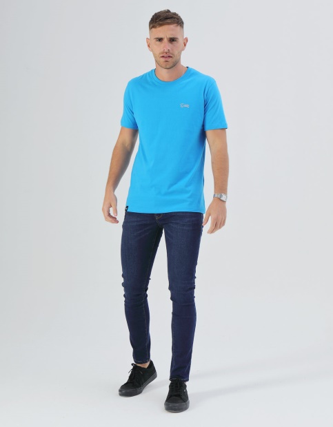 Diesel UK Basic Scott O Neck Tee Blue Aster Pink