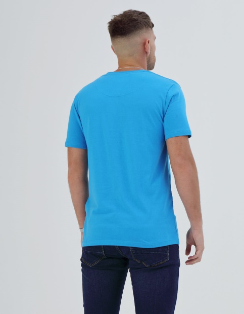 Diesel UK Basic Scott O Neck Tee Blue Aster Pink