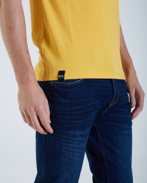 Basic Scott O Neck Mineral Yellow Diesel UK Green