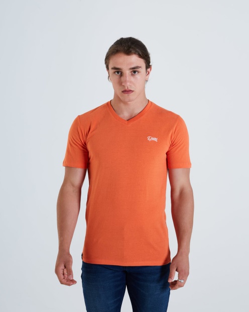 Basic Scott V Neck Tee Tigerlily Diesel UK Pink