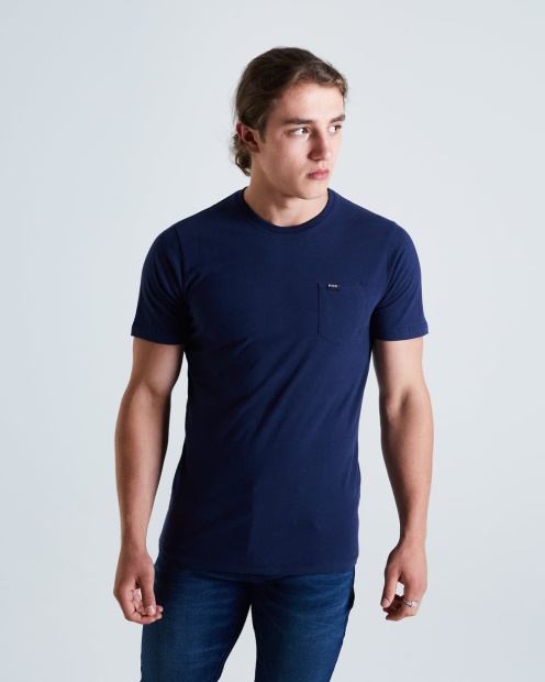 Blue Basic Brett Pocket Tee Navy Iris Diesel UK