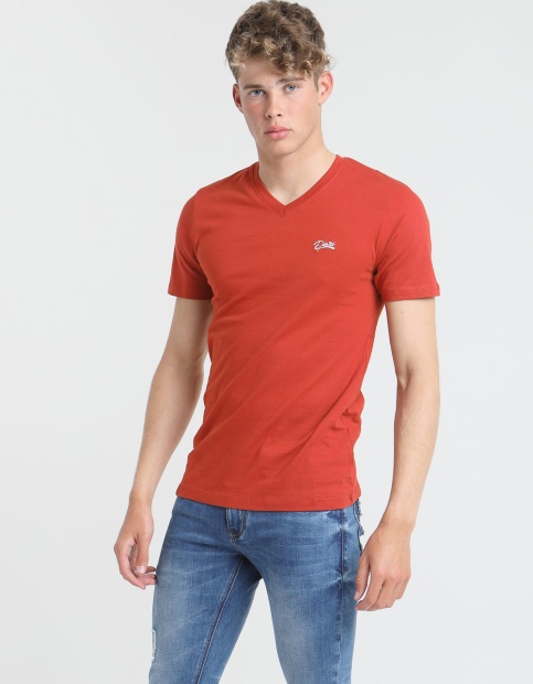 Diesel UK Basic Scott V Neck Tee Ketchup Navy