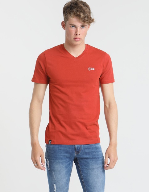 Diesel UK Basic Scott V Neck Tee Ketchup Navy