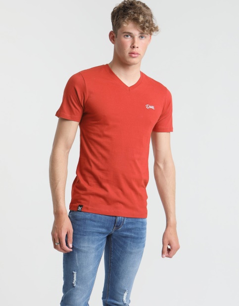 Diesel UK Basic Scott V Neck Tee Ketchup Navy