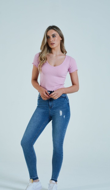 White Catherine Tee Pink Lemonade Diesel UK