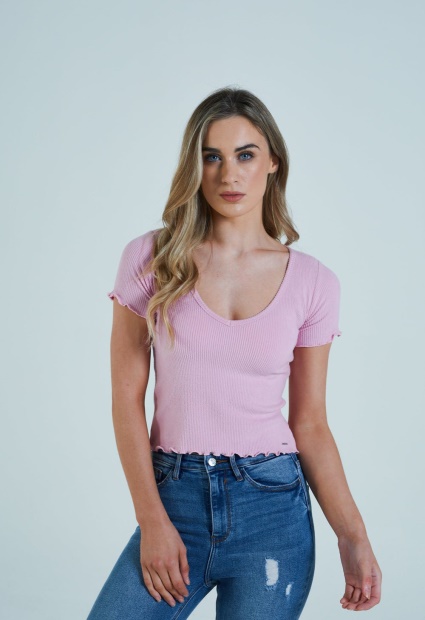 White Catherine Tee Pink Lemonade Diesel UK