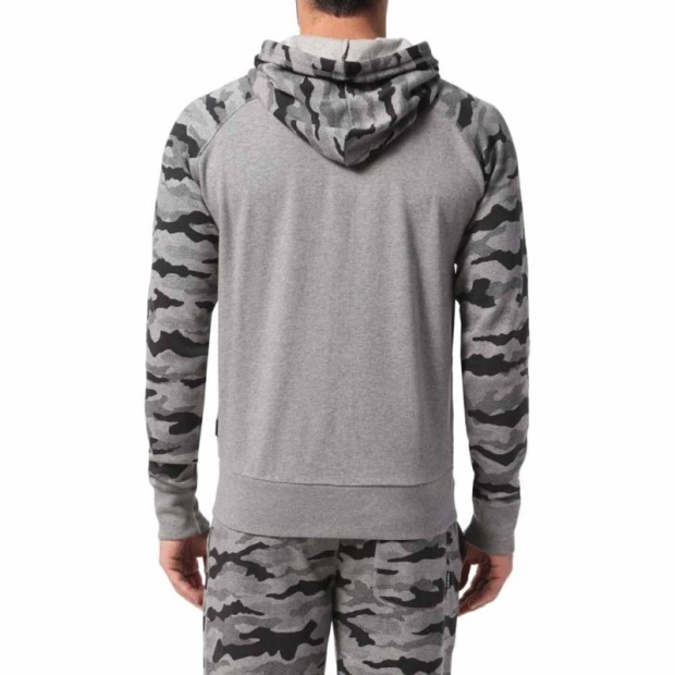 Diesel UK Brianz Men's Zipped Hoodie Camoufludge Hooded Casual Sweatshirts Tops Grey/Khaki