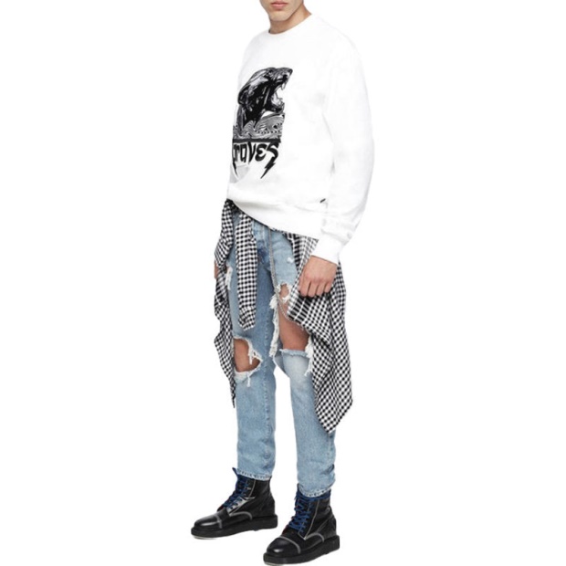 S Bay Wa Men's Sweatshirt Crew Neck Ribbed Casual Pullover Jumper Diesel UK