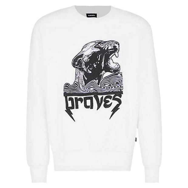 S Bay Wa Men's Sweatshirt Crew Neck Ribbed Casual Pullover Jumper Diesel UK