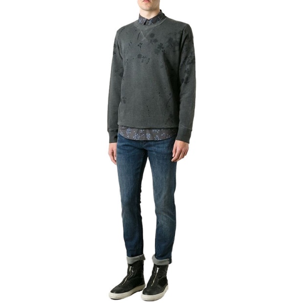 Diesel UK S Crix Men's Sweatshirts Long Sleeve Regular Black Casual Pullover Jumper