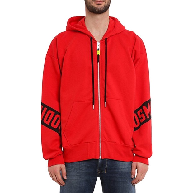 S Alby Zip Felpa Men Hoodies Full Zip Red Top Casual Hooded Sweatshirt Xs Diesel UK