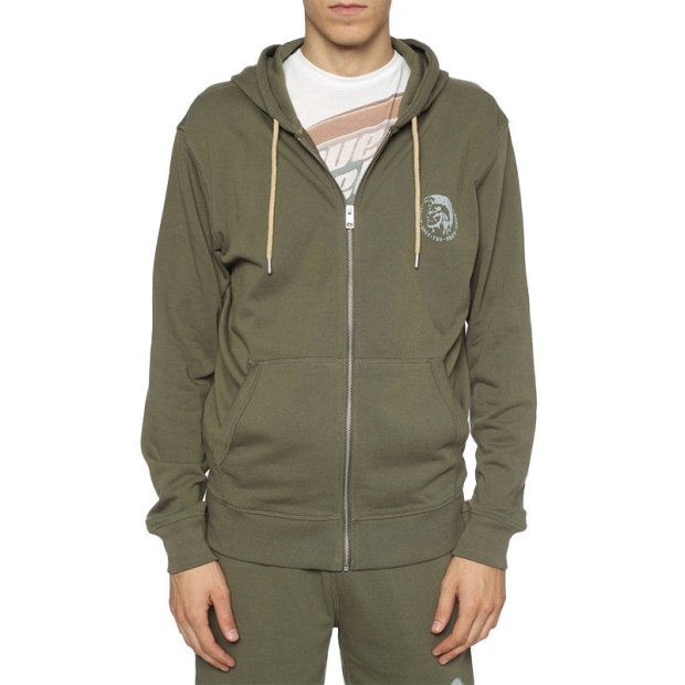 Diesel UK Brandon Men's Hoodie Mohawk Lounge Wear Full Zip Casual Sweatshirts Hood