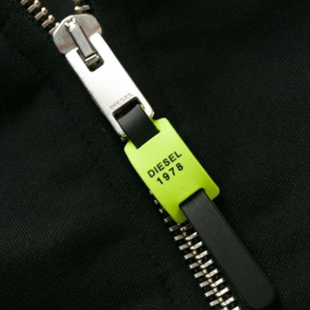 S Alby Zip Felpa Men Hoodies Full Zip Casual Black Hooded Sweatshirt Xs-M Diesel UK