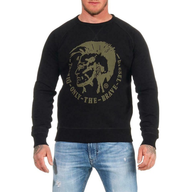 Diesel UK S Orestes Patch Riaeg Men's Sweatshirt Crew Neck Pullover Cotton Jumper
