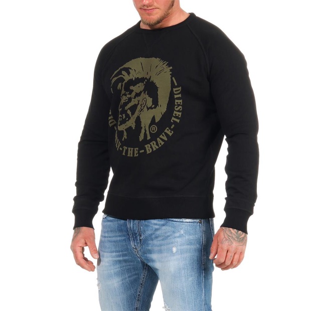 Diesel UK S Orestes Patch Riaeg Men's Sweatshirt Crew Neck Pullover Cotton Jumper