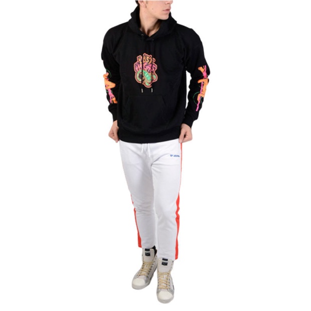 Diesel UK S Alby Sc 900 Men's Sweatshirt Pullover Hoodie Fluo Printed Lounge Wear