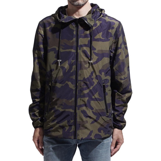 Diesel UK J Acousmatic Men's Jacket Waterproof Lightweight Hooded Camouflage Jacket
