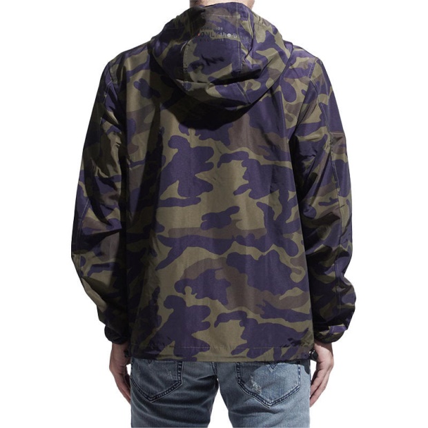Diesel UK J Acousmatic Men's Jacket Waterproof Lightweight Hooded Camouflage Jacket