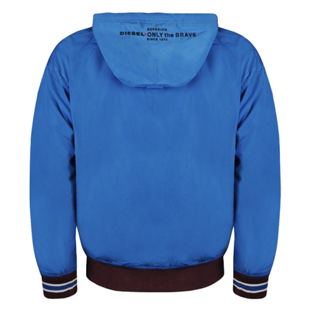 Diesel UK S Bony Men's Hoodie Jacket Reversible Casual Ribbed Cuffs Varsity Jacket