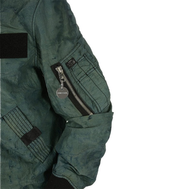 Diesel UK J Souly Tye Men's Bomber Jacket Ribbed Cuffs Varsity Casual Jackets Green