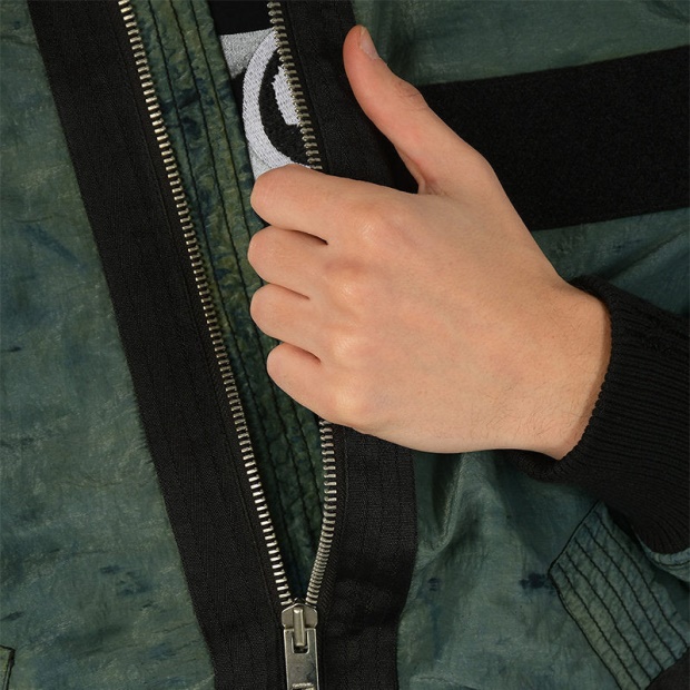 Diesel UK J Souly Tye Men's Bomber Jacket Ribbed Cuffs Varsity Casual Jackets Green