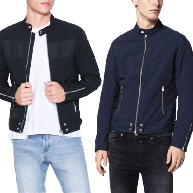 J Street Men's Biker Jackets Slim Fit Summer Outwear Bomber Casual Coat Diesel UK