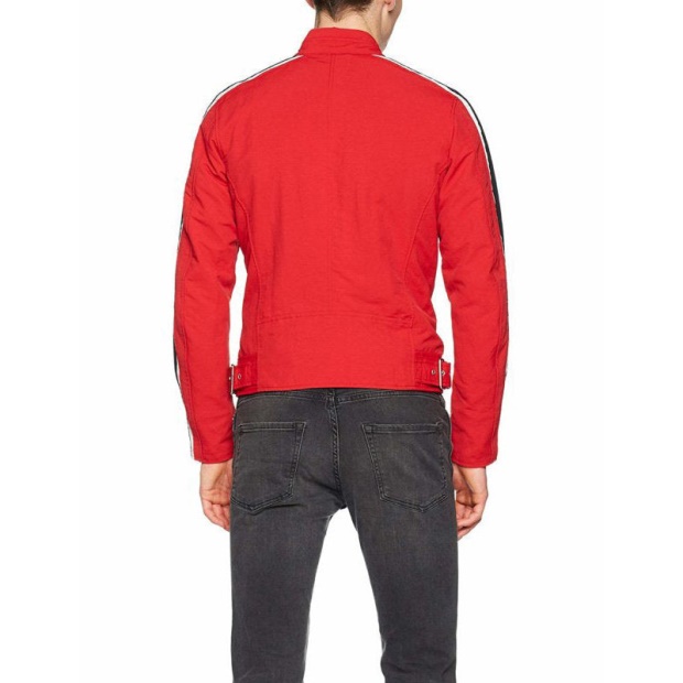 Diesel UK J Street Men's Biker Jackets Slim Summer Outwear Bomber Casual Coat Red