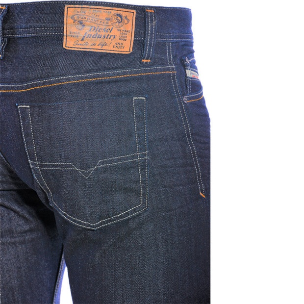 Diesel UK Viker Orus7 Men's Jeans Regular Fit Cotton Dark Blue Casual Denim Trousers