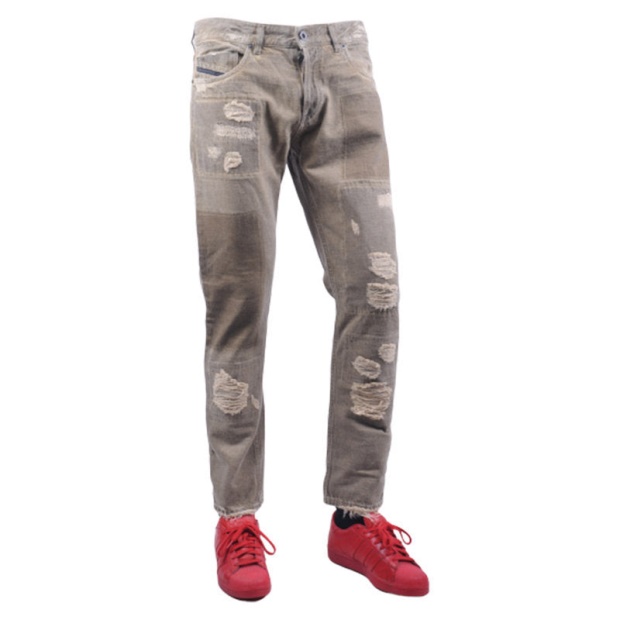 Black Gold Type-2813B Bg8U8 Men's Denim Jeans Ripped Regular Slim Diesel UK