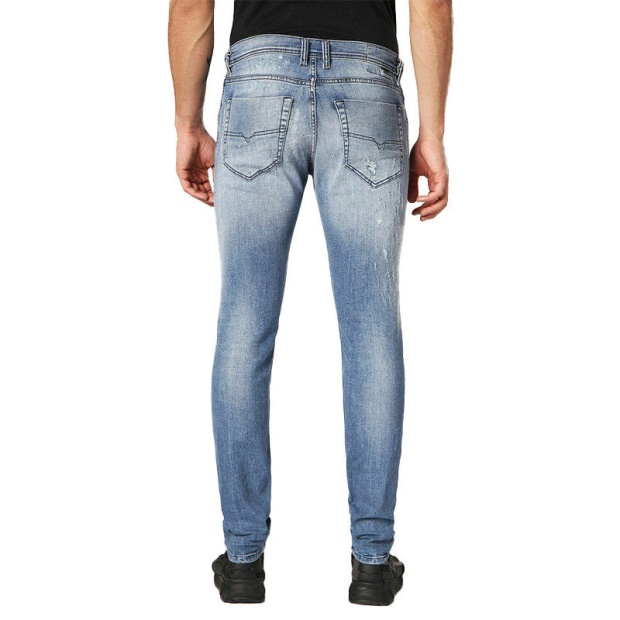 Diesel UK Tepphar 084Qs Men's Denim Blue Jeans Distressed Stretch Slim Fit Carrot Denim Blue