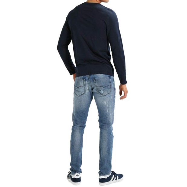 Diesel UK Tepphar 084Qs Men's Denim Blue Jeans Distressed Stretch Slim Fit Carrot Denim Blue