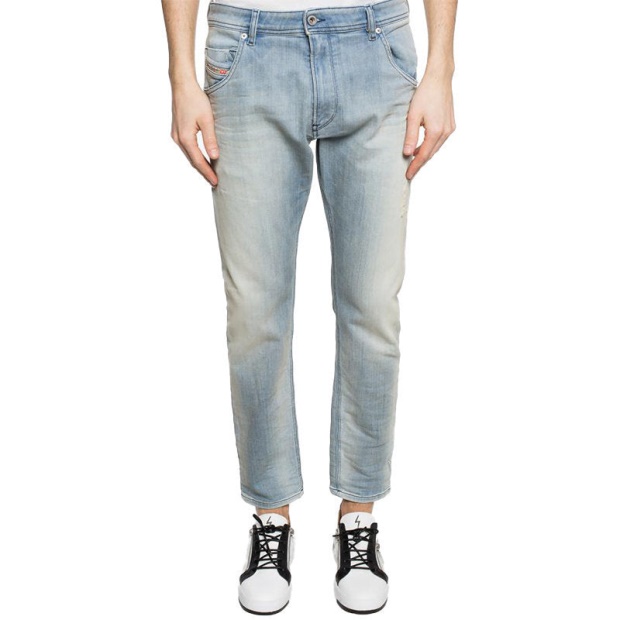 Diesel UK Krooley 087Ab Men's Denim Sweat Jogg Jeans Slim Fit Carrot Pant Faded