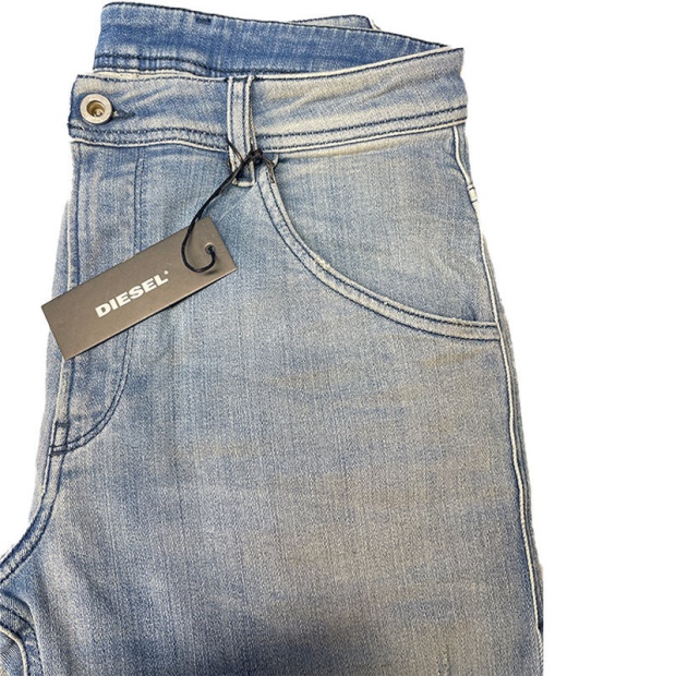 Diesel UK Krooley 087Ab Men's Denim Sweat Jogg Jeans Slim Fit Carrot Pant Faded