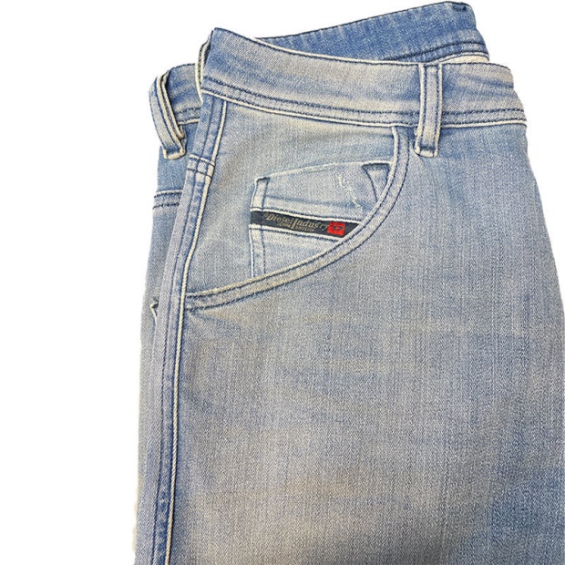 Diesel UK Krooley 087Ab Men's Denim Sweat Jogg Jeans Slim Fit Carrot Pant Faded