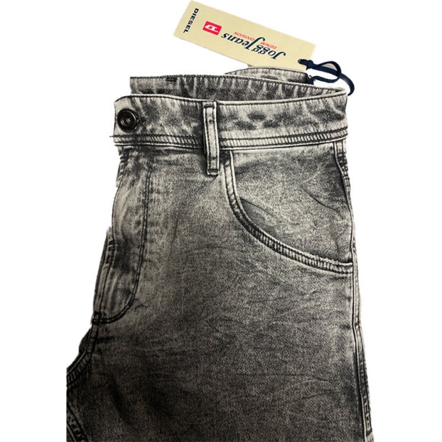 Diesel UK Krooley 0689D Men's Denim Jeans Slim Fit Faded Sweat Jogg Pants Light Grey